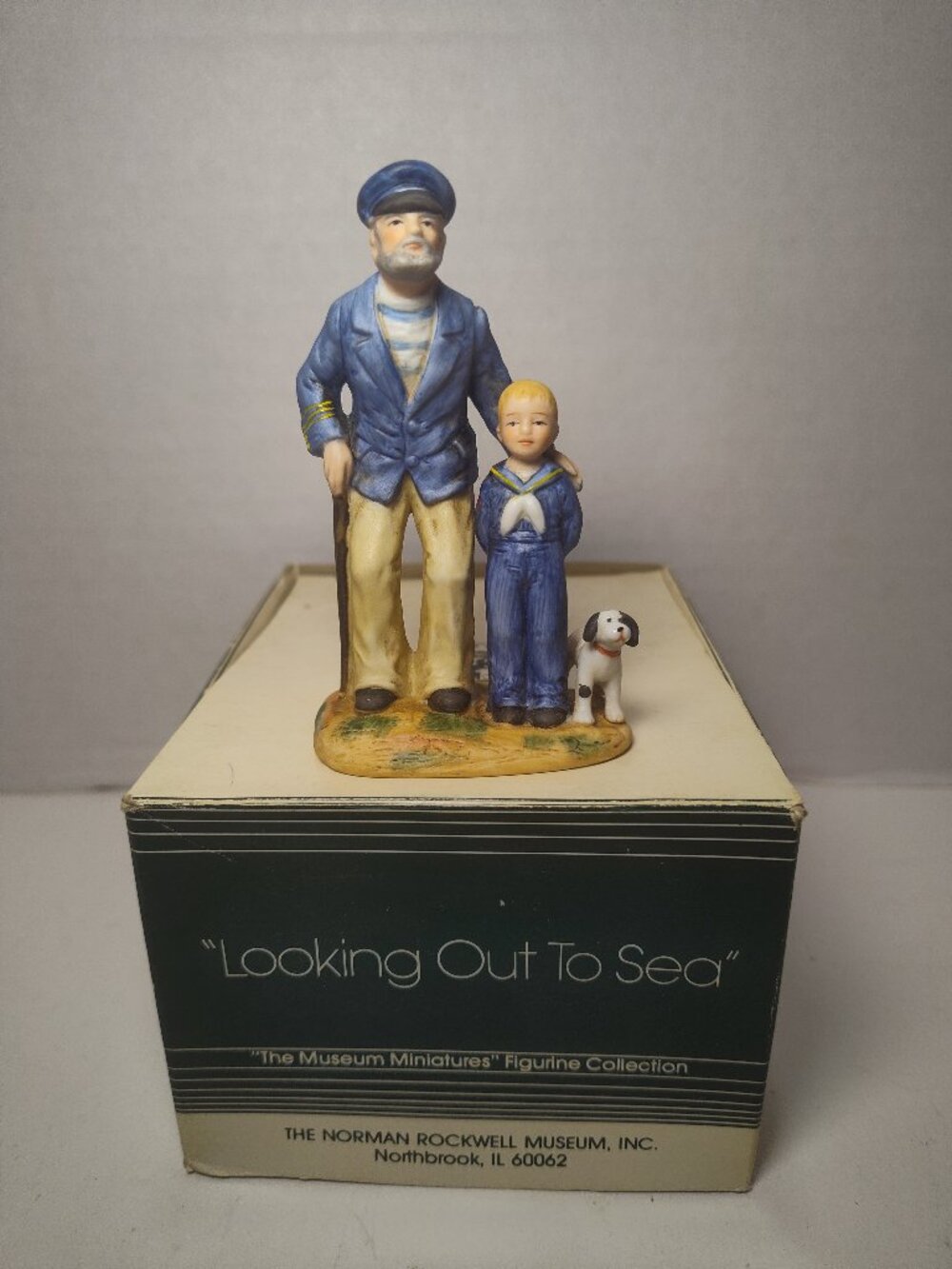 1983 Norman Rockwell Museum Miniature "Looking Out To Sea" Figurine Original Box